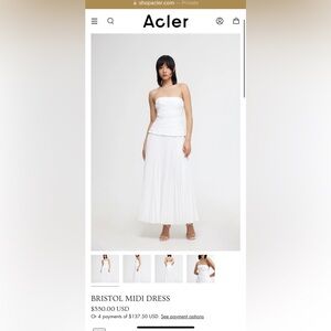 Acler White Strapless Dress